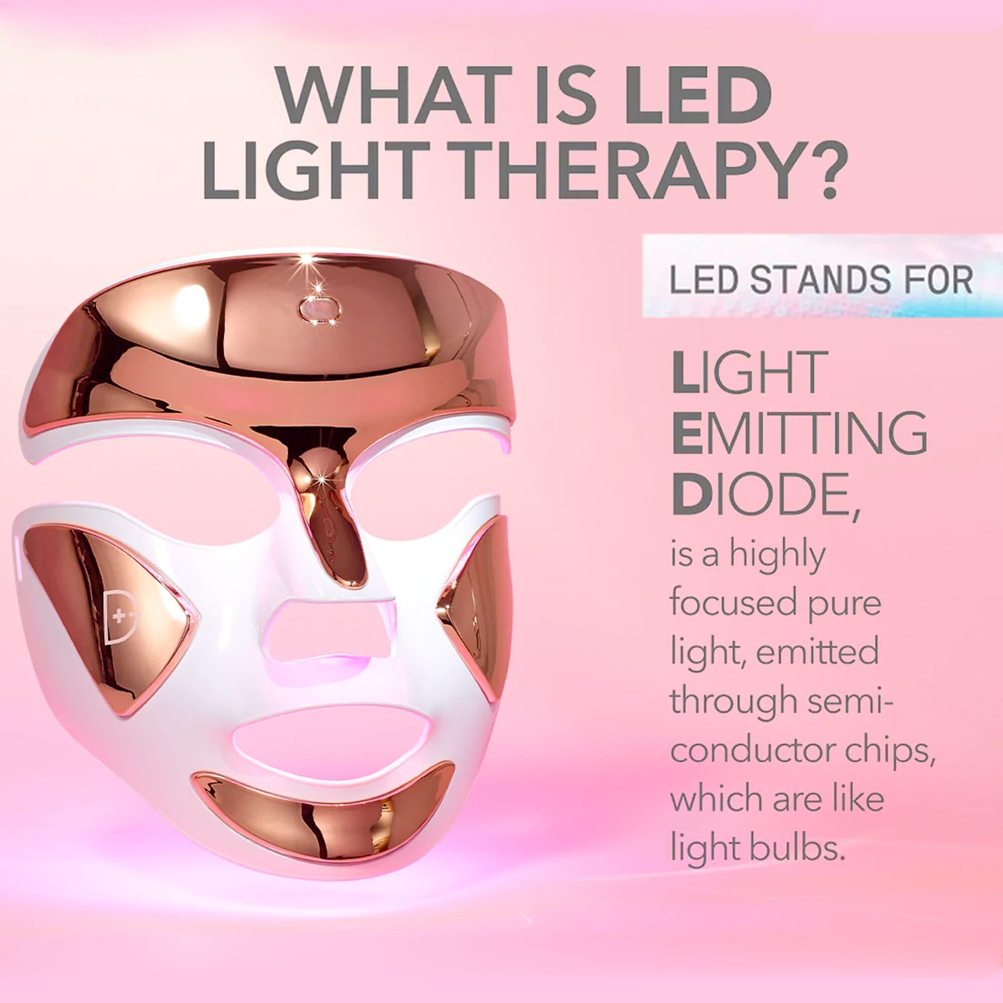 Dr. Dennis Gross DRx SpectraLite FaceWare Pro – LED Face Mask for Skin Rejuvenation with Dual Red & Blue Light Therapy, FSA HSA Eligible: Pink + Brighten Firm Kit