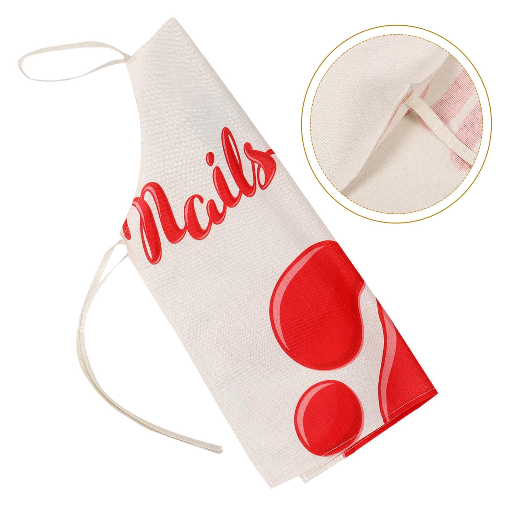 GLEAVI Delantal de Cocina Resistente y Reutilizable de Algodón y Lino Creativo Estampado de Esmalte de Uñas Adecuado Hogar y Restaurantes