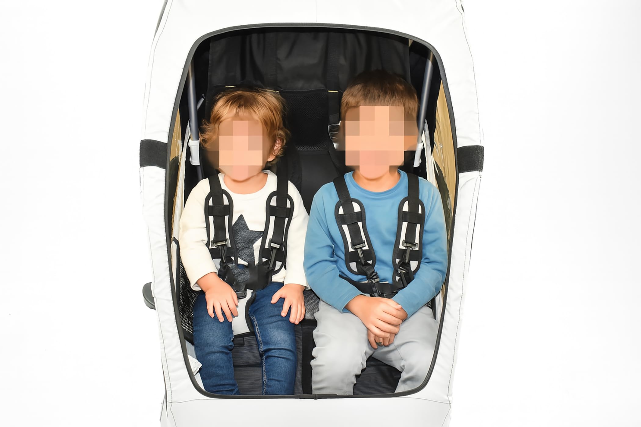 Remolque 2 niños alu 2 en 1 bicicleta y cochecito