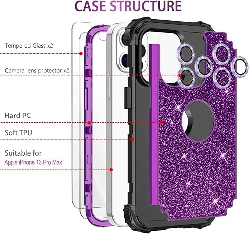 Miniatura 9 de LONTECT Funda para iPhone 11 con 2 protectores de pantalla de vidrio templado + 2 protectores de lente de cámara, tres capas a prueba de golpes,