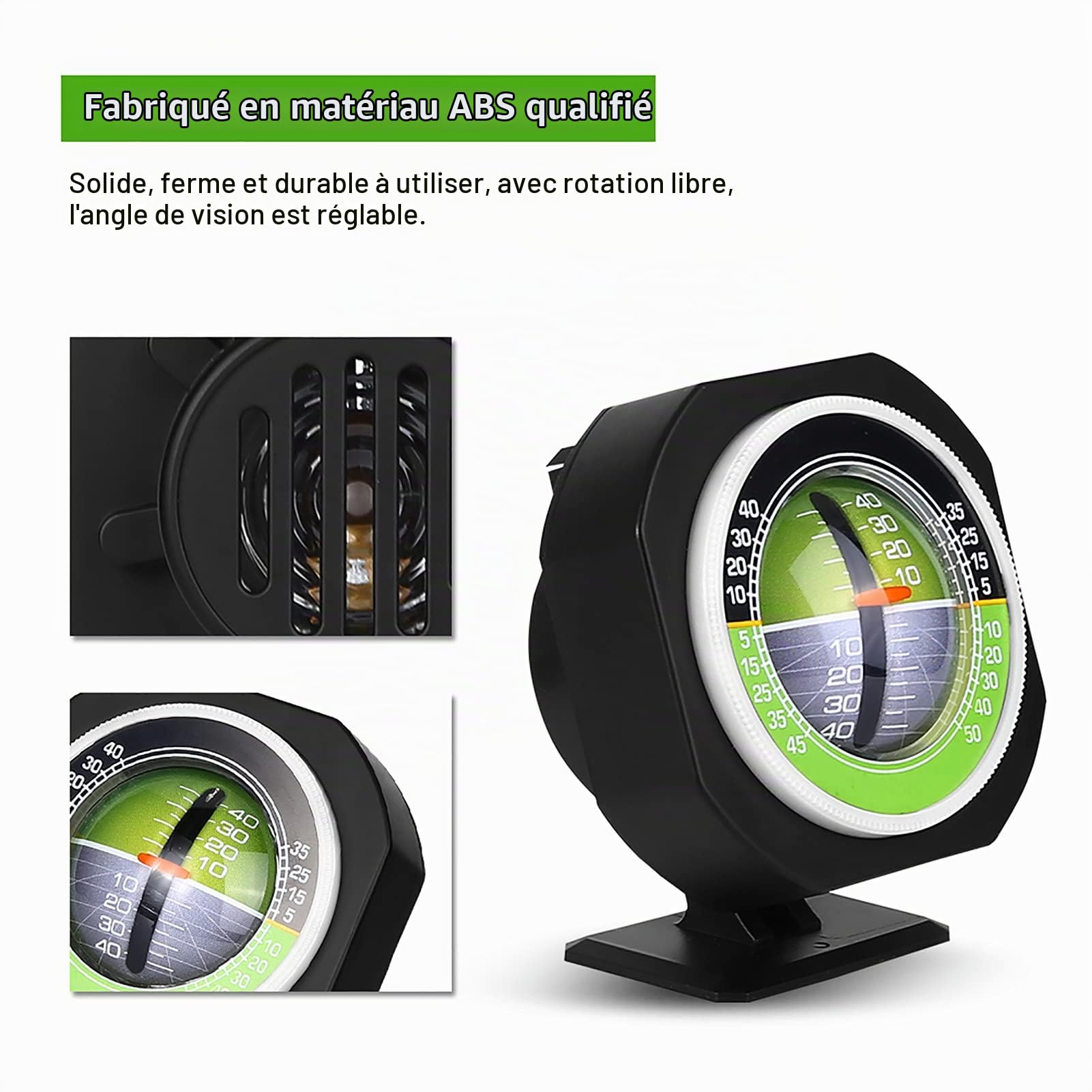 Tiiyee Inclinomètre de Voiture, indicateur de Pente à LED Lumineux extérieur jauge d'angle d'inclinomètre numérique Outil de Mesure de Boussole Automatique de Haute précision pour véhicul