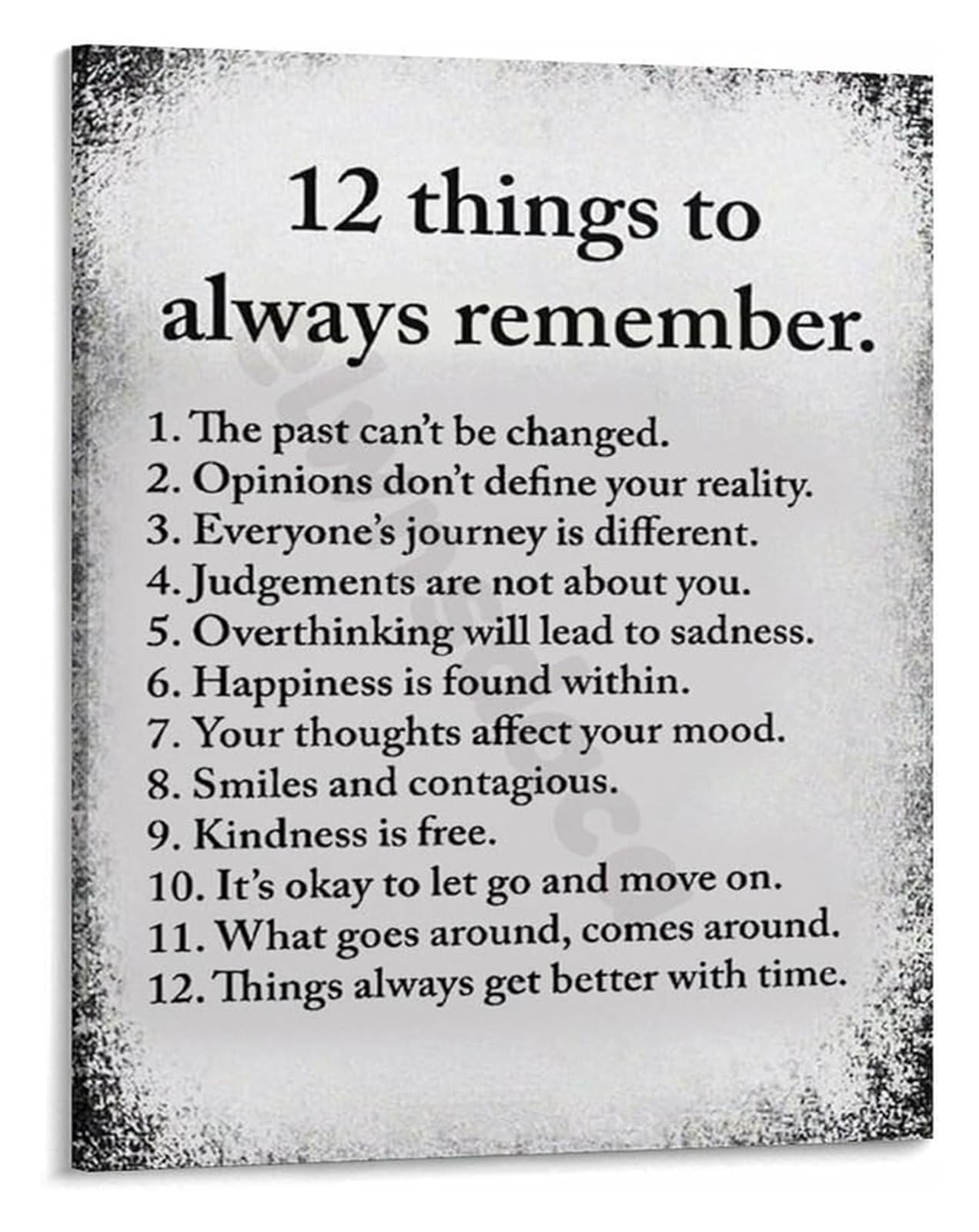 NWPNLXEA Focus and Motivation Poster 12 Things to Remember Canvas Wall-Art for Office Inspirational Workspace Unframed,08x12inch(20x30cm)