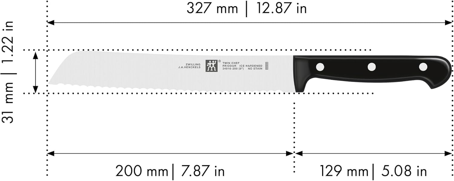 ZWILLING Twin Chef Bread Knife, Steel, Silver/Black, 20 x 5 x 5 cm