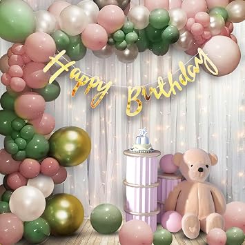 71-Piece Birthday Decoration Kit | Balloons for Birthday | Birthday Decoration Items for Girls | Balloon Decoration for Birthday | Happy Birthday Banner (Cardstock)