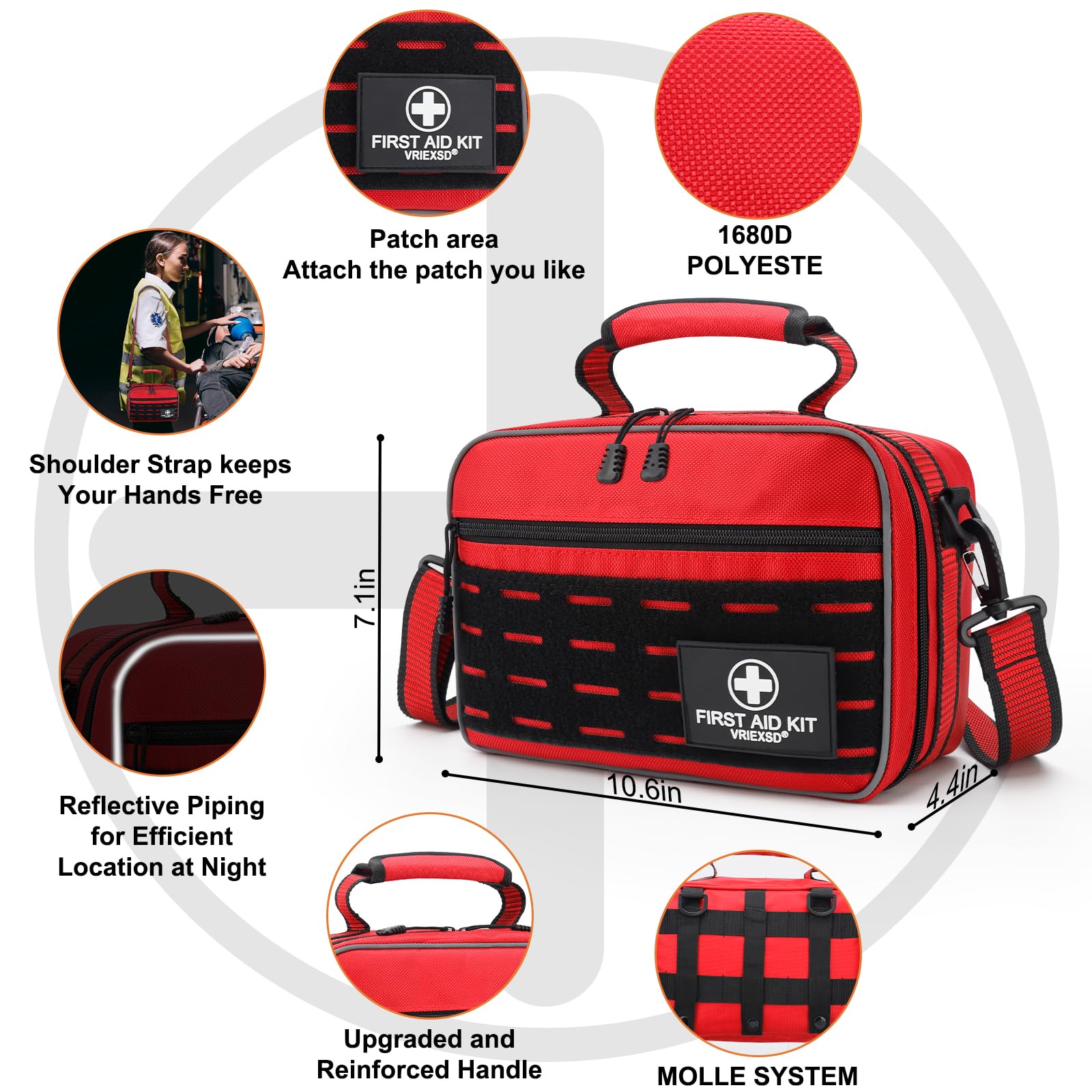 Premium First Aid Kit - 305 Piece Dual-Color Emergency Kit - View #4