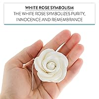 Vista 7 de Global Sugar Art Flores de pastel de azúcar y rosas de té, color blanco, alambre con cáliz, 25 unidades grandes por el chef Alan Tetreault