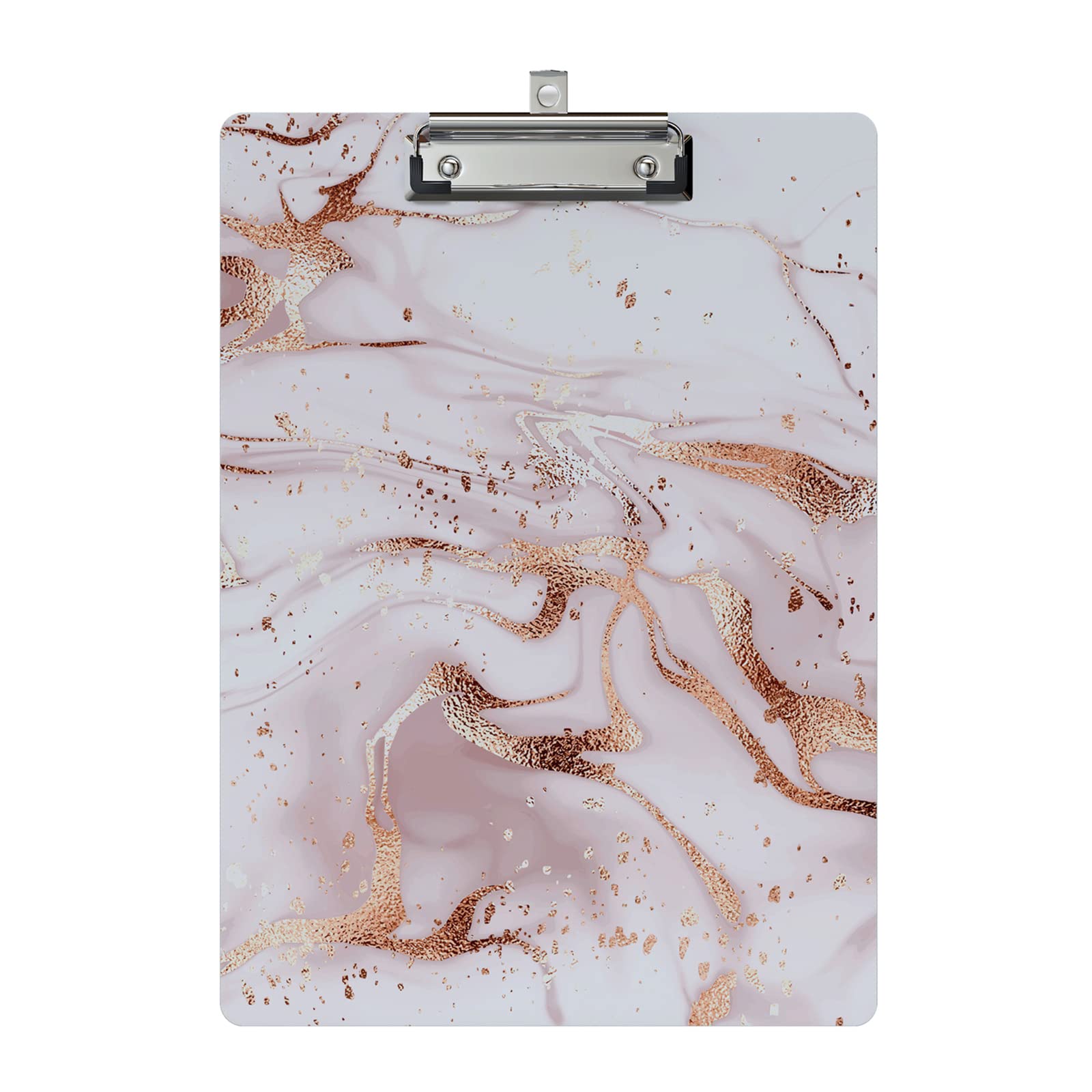 Cute Clipboard Wood Design Decorative A4 Letter Size Clip Boards for Classroom Office, Standard Size 9" x 12.5" with Low Profile Metal Clip - Pink Fluid