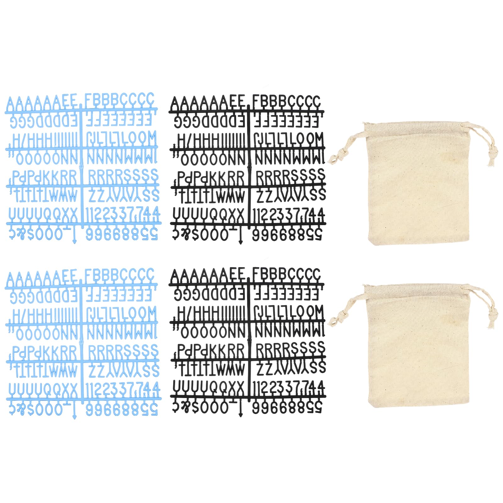 PATIKIL 588 Piece Plastic Letters Set for Felt Letter Board, Black/Blue Alphabet Message Board Accessories Including Letter Numbers with Restraint Strap for Cafe, Wedding, Birthday