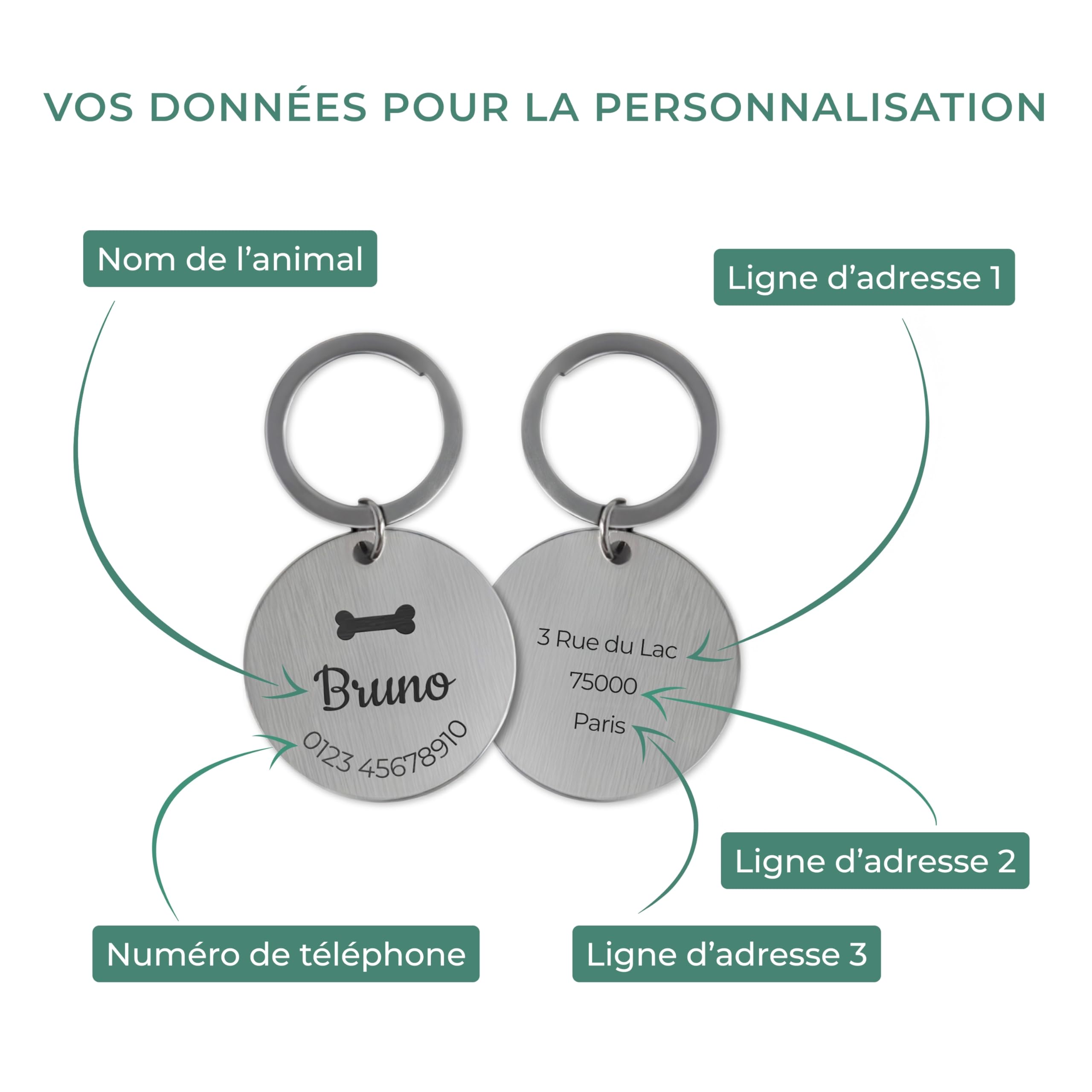 LAUBLUST Médaille pour chien personnalisée avec gravure pour collier - Tailles S, M, L | Cadeau personnalisé avec nom pour chiens et leurs maîtres - Accessoire pour chien | Boîte cadeau incl.