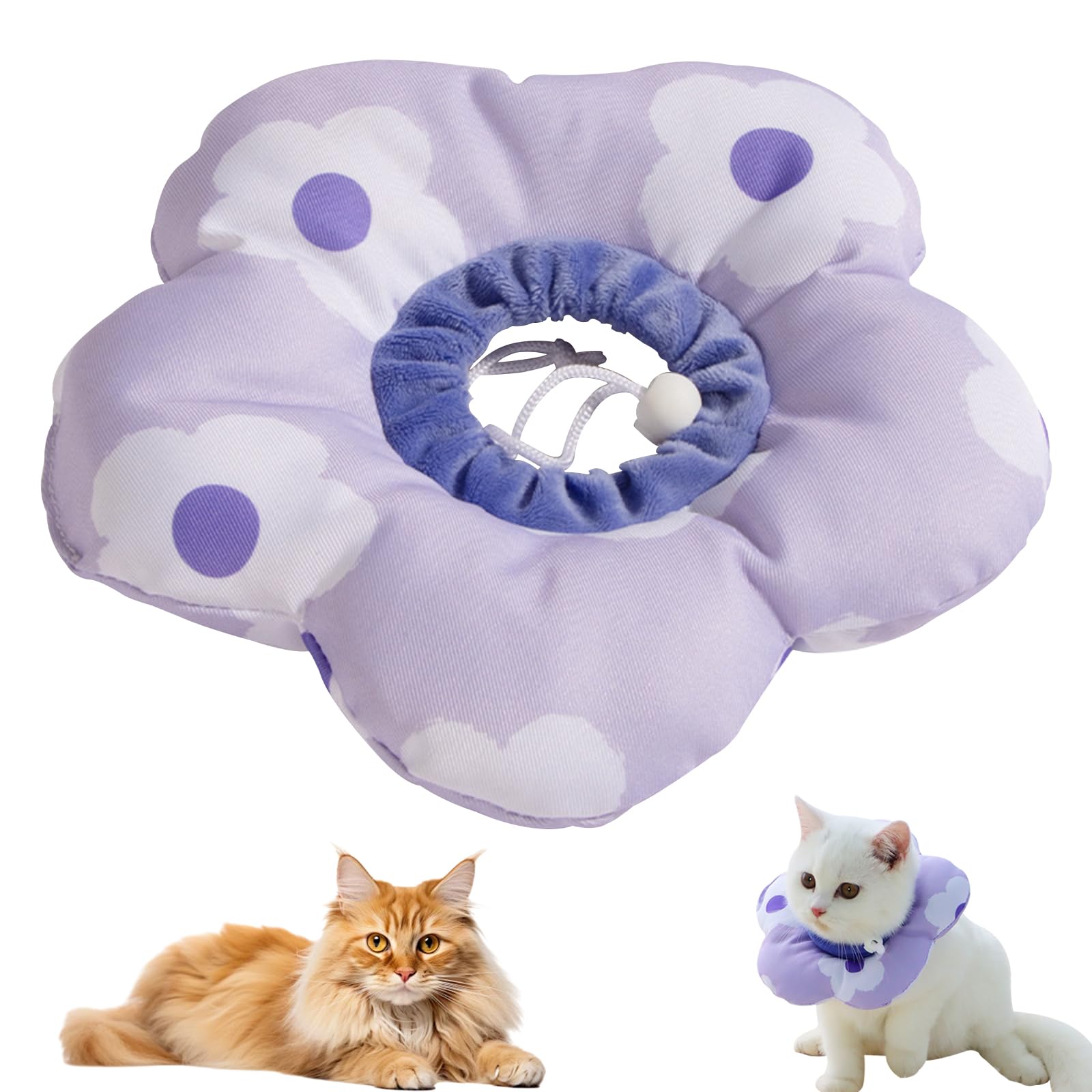 BSITSSS Cat Cone Collar, Flowers Soft Cats Cone, Adjustable Cats Recovery Collar, Cat Donut Collarto Prevent Licking Biting, CatCone Collar Soft Anti Lick for Pet Medical for Rehabilitation