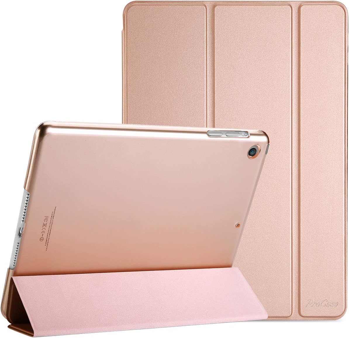 ProCase Smart Case for iPad Air 1st Edition, Ultra Slim Lightweight Stand Protective Case Shell with Translucent Frosted Back Cover for Apple iPad Air 2013 Model (A1474 A1475 A1476) -Rosegold