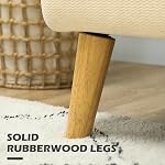 HOMCOM 55" Sofa pour les amoureux, 2 Couché de canapé Velvet avec 8.3" Padding épais et jambes en bois de caoutchouc, siège d'amour rembourré pour salon, chambre, bureau à la maison, blanc crème