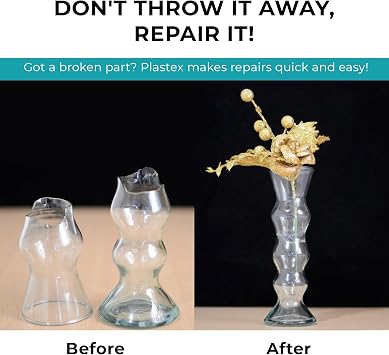 Plastex Plastic Repair Kits - Easily Glue, Repair or Remake Broken Plastic, Fiberglass, Wood & More! (Standard Clear Kit)
