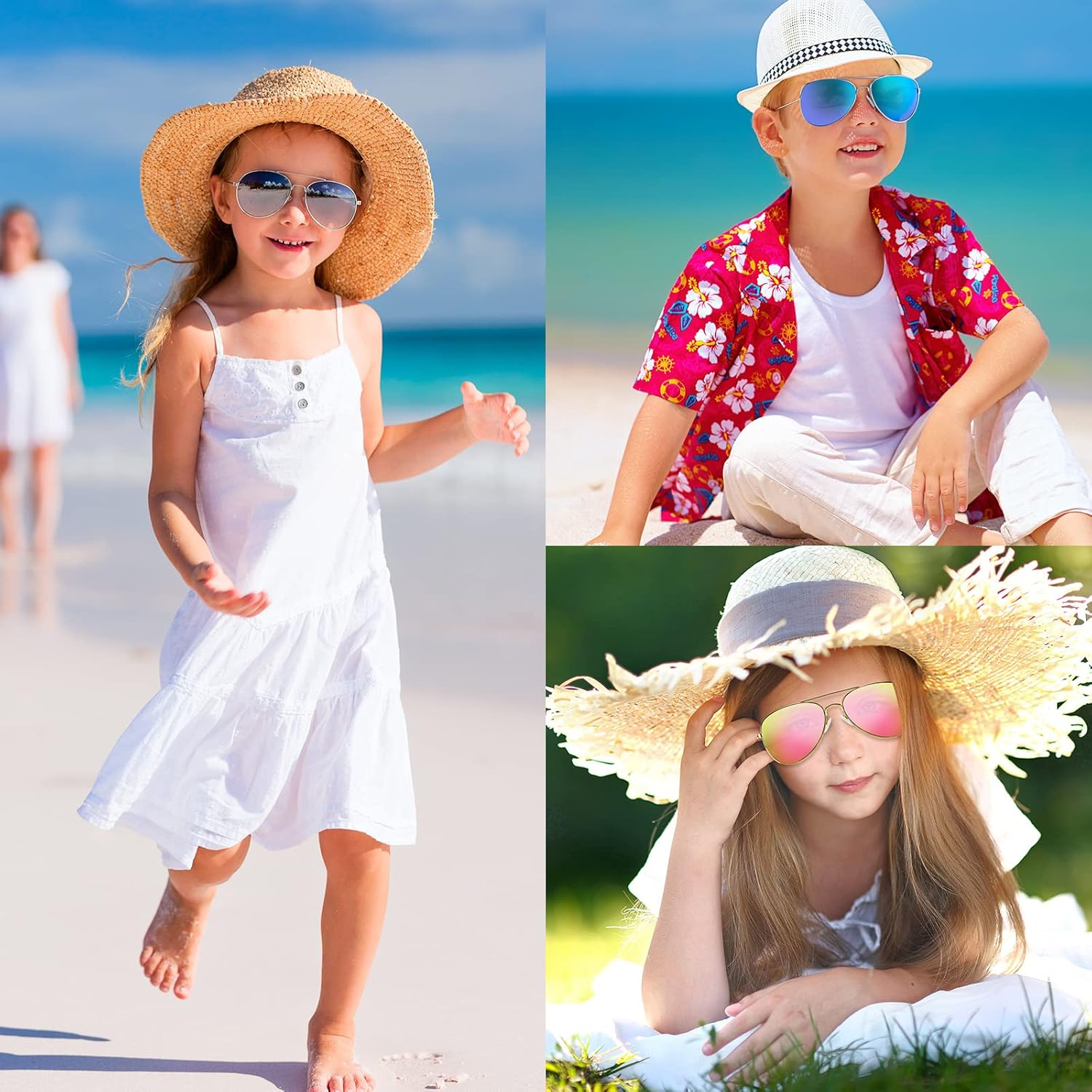 Coume 10 Pairs Kids Sunglasses Boys Girls Mirrored Polarized Sunglasses Metal Frame Eyeglasses for Toddler Kids Party Supply Costume Juniors Teenagers Age 2-10 Size 4.72 x 0.51 Inch - Image 4