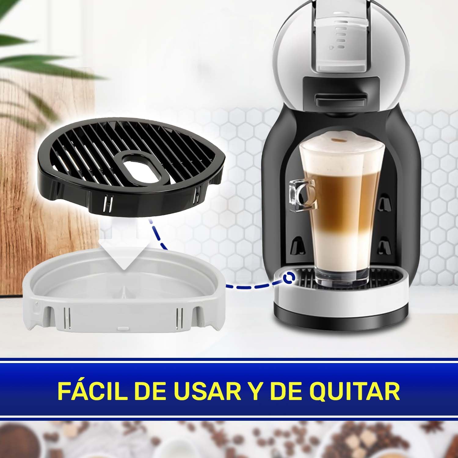 MONTERAL Bandeja de Goteo para Cafetera Capsulas Original MS-623497 Krups Dolce Gusto Espresso Mini Me KP120 KP123 Moulinex PV120