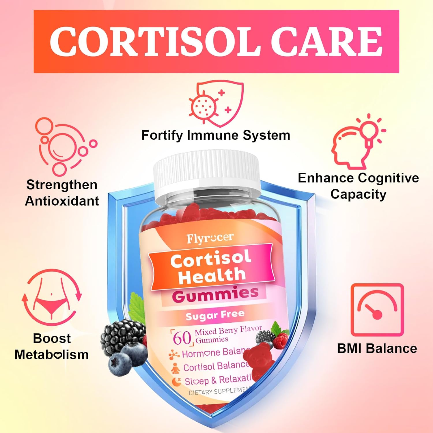 Cortisol Supplements for Women & Men, 13 in 1 Cortisol Detox, Cortisol Manager Reducer with Ashwagandha, Magnesium, L-Theanine, Cortisol Balance Gummies-Hormone Balance, Focus, Calm, zzZ, 120 Cts - Image 6