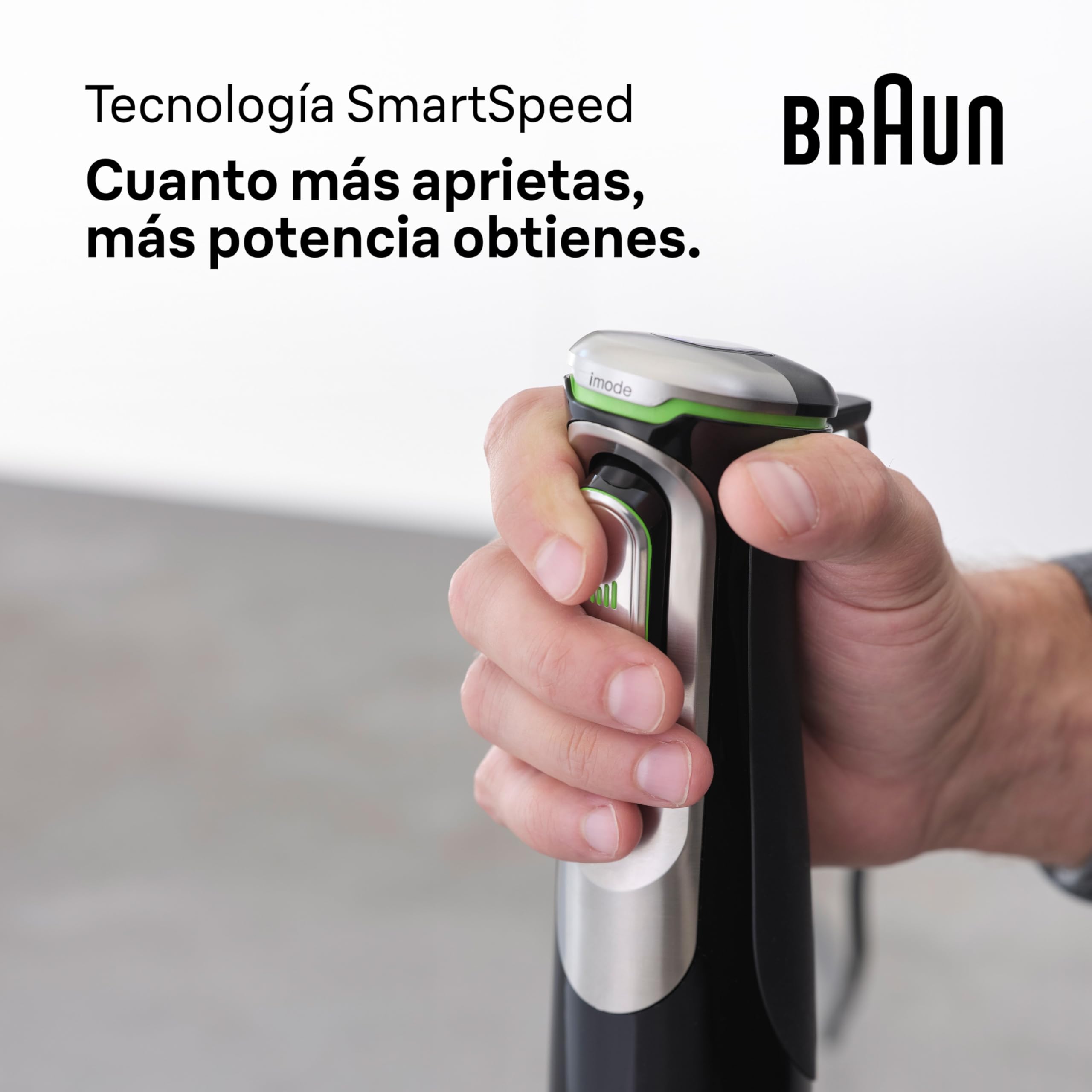 Braun Minipimer 9 - Batidora de Mano con Tecnología Anti Splash, Selección Precisa de Velocidad, Active PowerDrive, Procesador de Alimentos 1,2L, Picadora, Vaso 600 mL, 1200 W, Negro (MQ9187XLI)