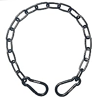 PNKPET 304 Stainless Steel Gate Chain 550lbs Capacity 20" x 5/32" w/ M7 Carabiners - Rustproof Black Chain for Fence Livestock Horse Stables