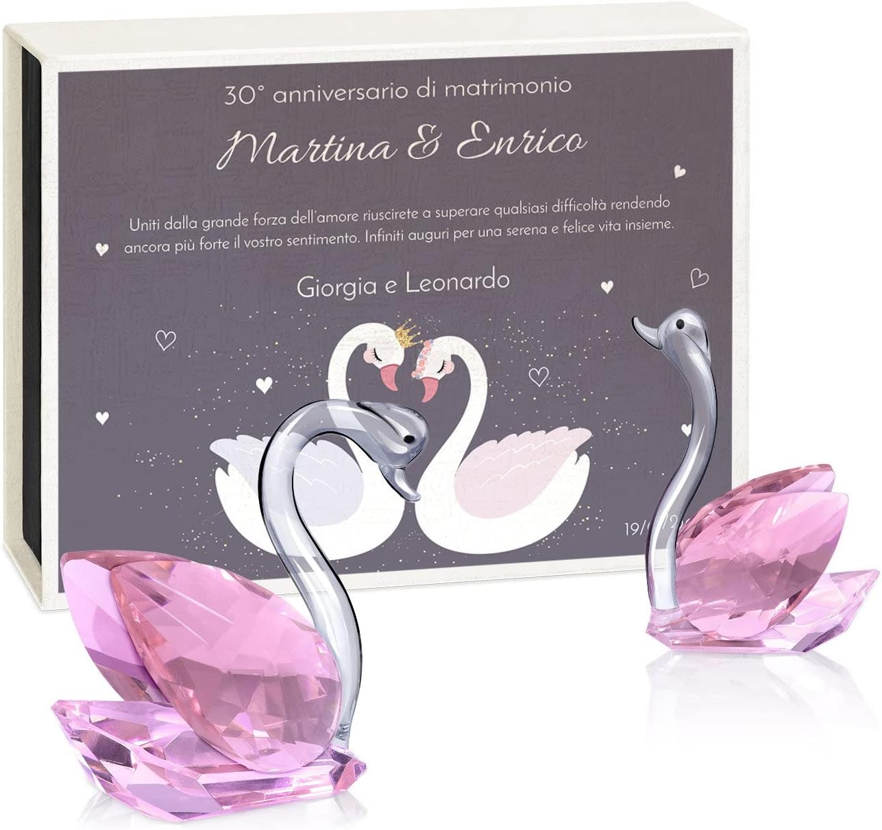 Cuore Di Vetro Con Orologio - Regalo Personalizzato Incisione, Scatola Elegante - Foto 9