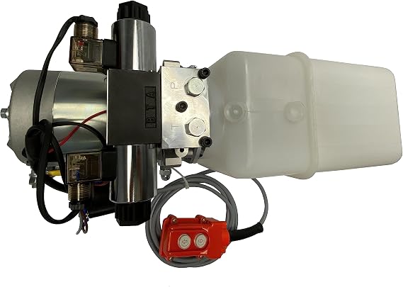 Magister Hydraulic Pump 12V DC Double Acting Power Unit with 6 Quarts Plastic reservoir Max Pressure 2600