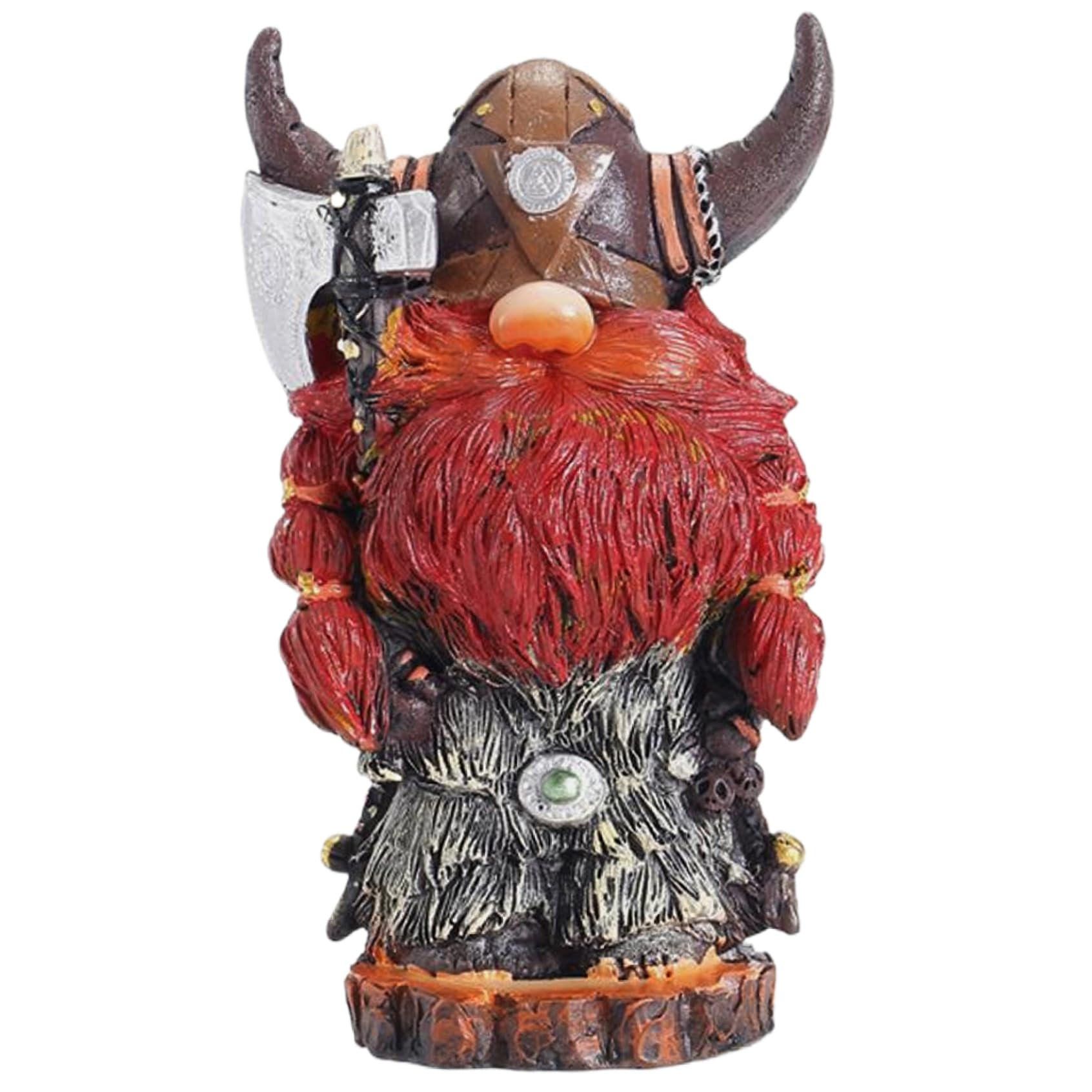 Nirelief Gnomes Decoration for Yard 7.5x4.3x3.2'' Resin Viking Decor Dwarf Gnome with Cool Gesture & Expression Nordic Decor Garden Gnome for Gnome