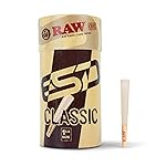 RAW Cones Classic 1-1/4 Size - 150 Pack - Slow Burning Pre Rolled Cones with Tips & Packing Tubes Included