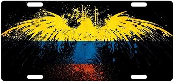Colombia Flag License Plate Colombian Patriotic Emblem Eagle Version