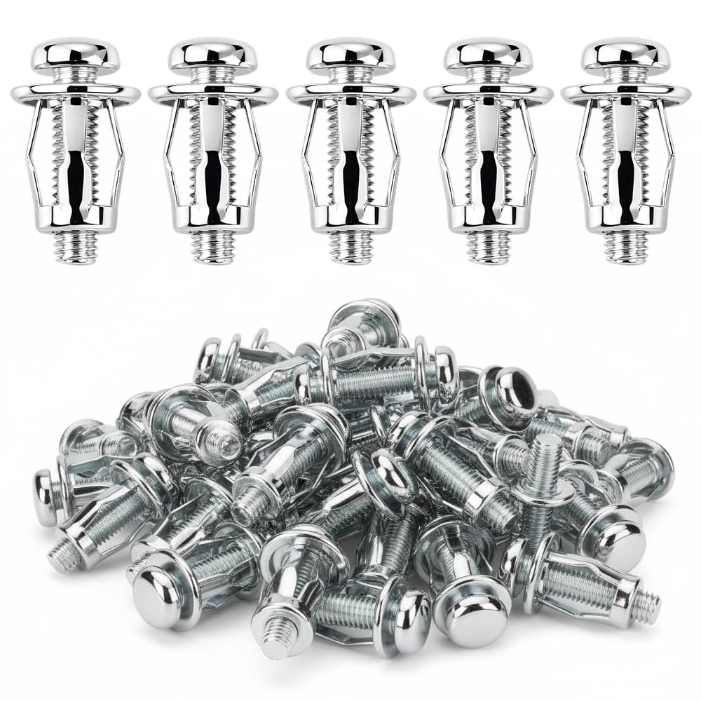 Car Metal Screw, 2026 New Nuts with Screws for Installation License Plates, Hollow Wall Iron Skin Line, Billboards M4-20, M4-25, M5-25, M6-25 Metal Nut (50PCS, M6)