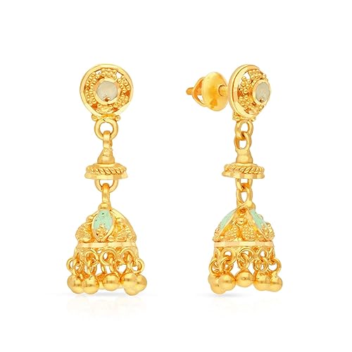 22 KT (916) purity Yellow Gold Malabar Gold Earring ERMICO088_Y for Women
