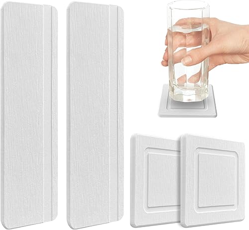 Juego de 4 posavasos de tierra de diatomeas con ranuras, posavasos absorbentes para bebidas, bandejas de piedra absorbentes de agua para fregadero,