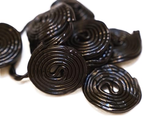 Ruedas de regaliz negro - 1 libra de regaliz dulce fresco a granel. Aproximadamente 40 ruedas por bolsa