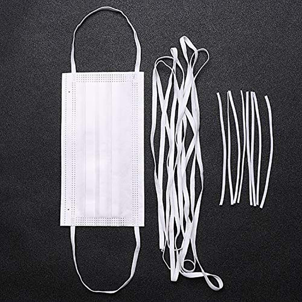 Elastic Bands for face mask - Width Braided Elastic Cord for Crafts,Elastic Rope,Bungee,White Heavy Stretch Knit Elastic Spool for Mask Making Hanging Sewing,6mm,100Yards