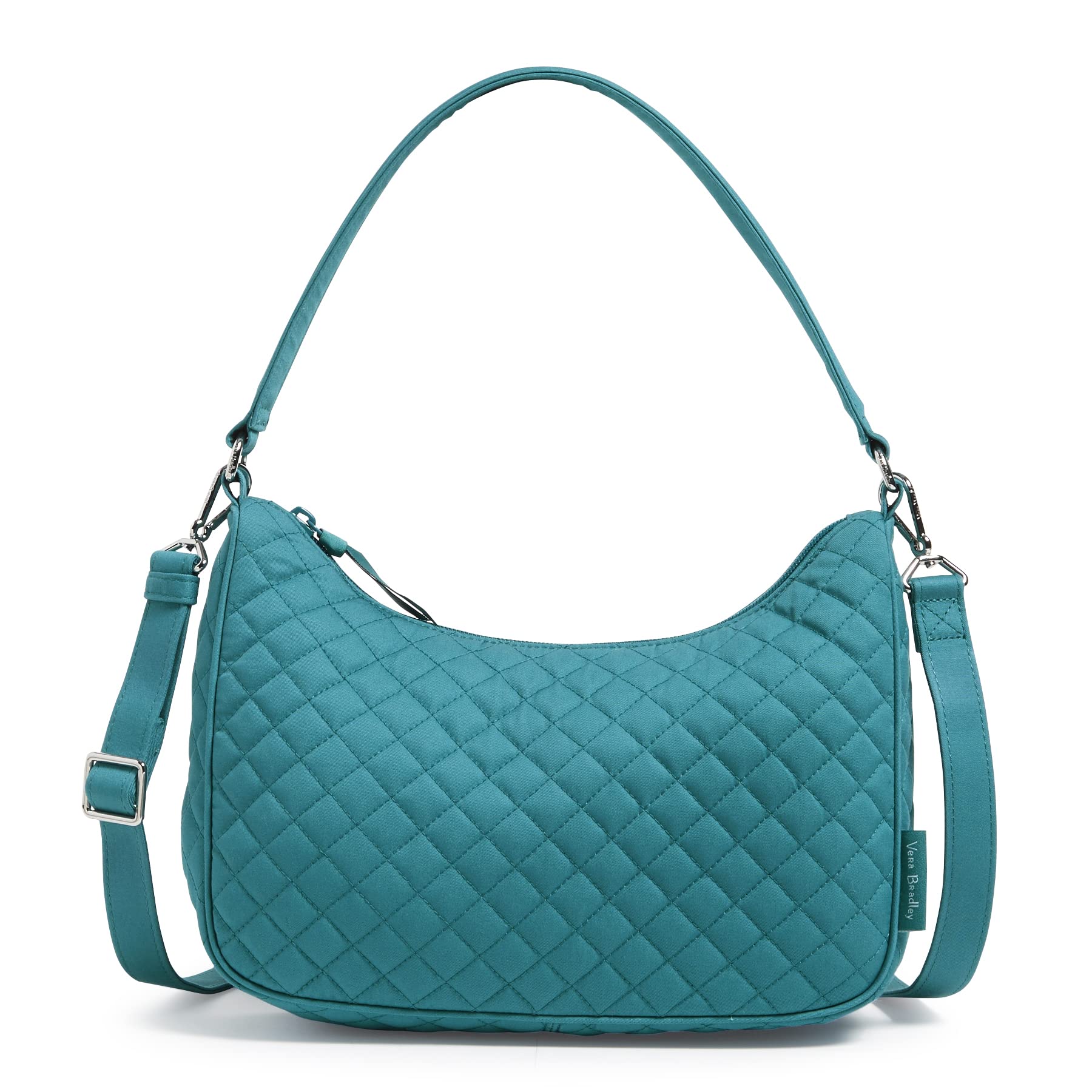 Vera Bradley Women's Frannie Crescent Crossbody Purse, Forever Green-Recycled Cotton, One Size