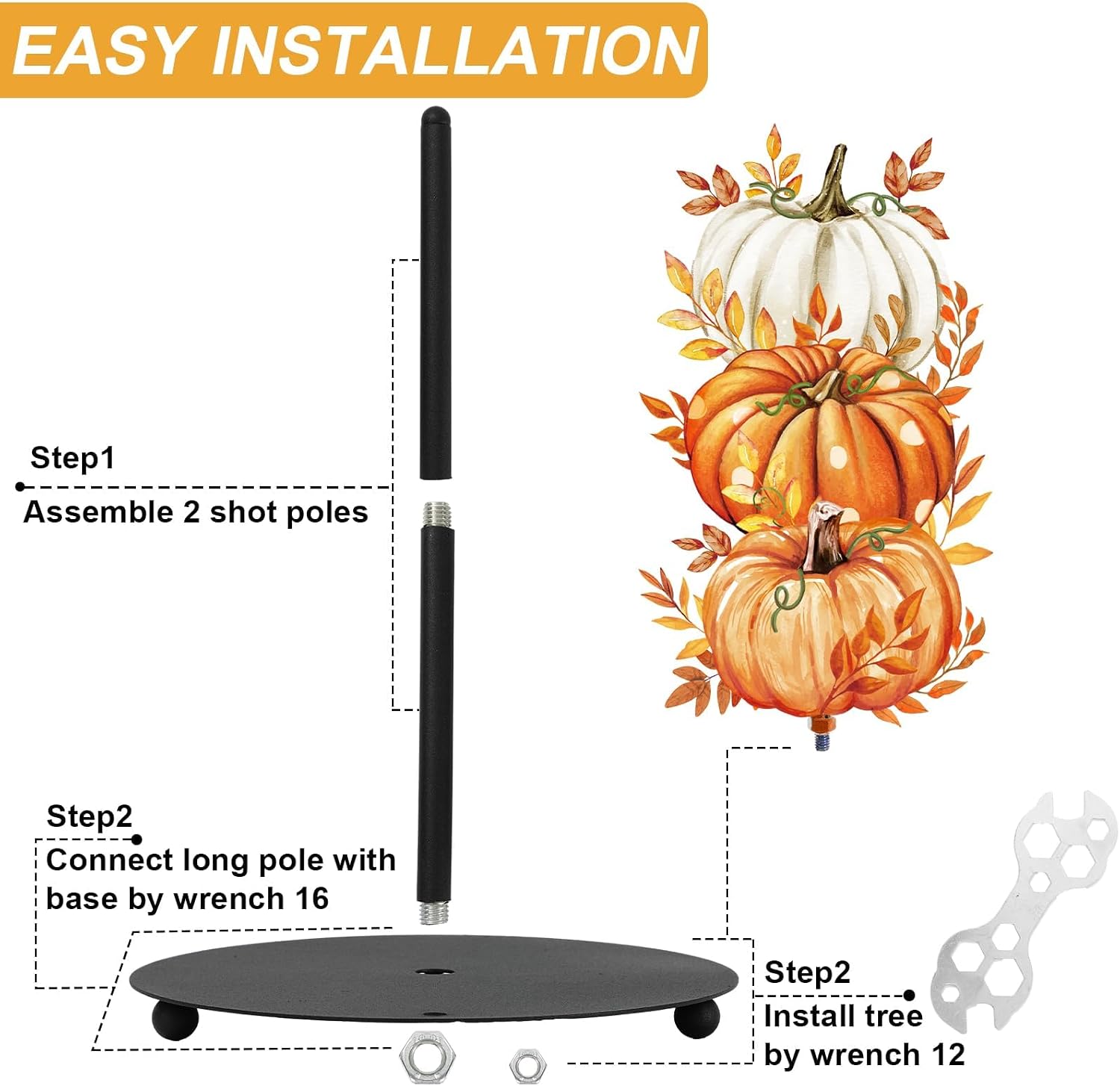 JarThenaAMCS Fall Pumpkins Paper Towel Holder, Watercolor Pumpkin