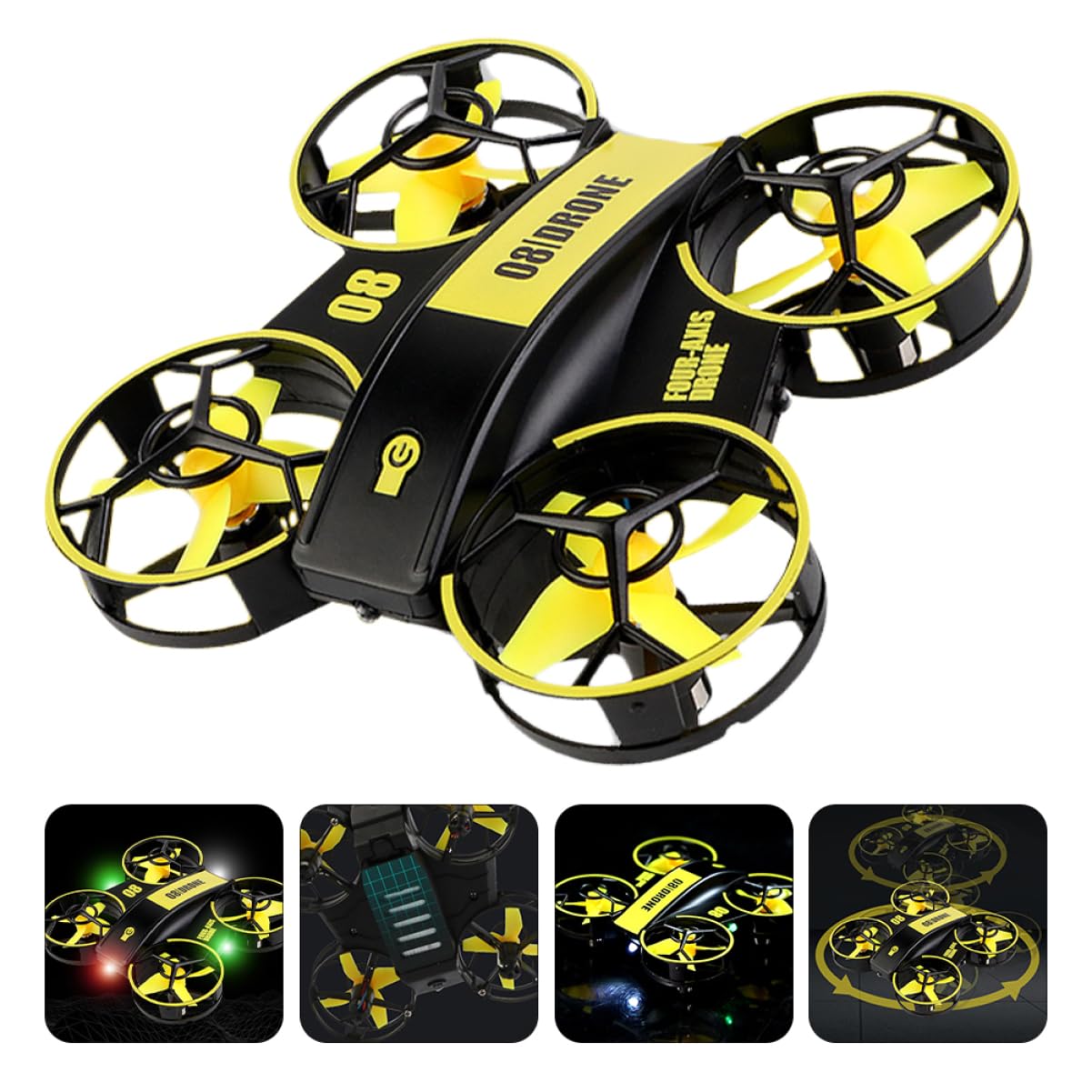 ibasenice 2pezzi Mini Quadcopter Telecomandato Con Led Drone Per Adulti Giocattolo Elicottero Compatto e Resistente Agli Urti Controllo Precisione Voli Rotazione e Notturni Include Batterie