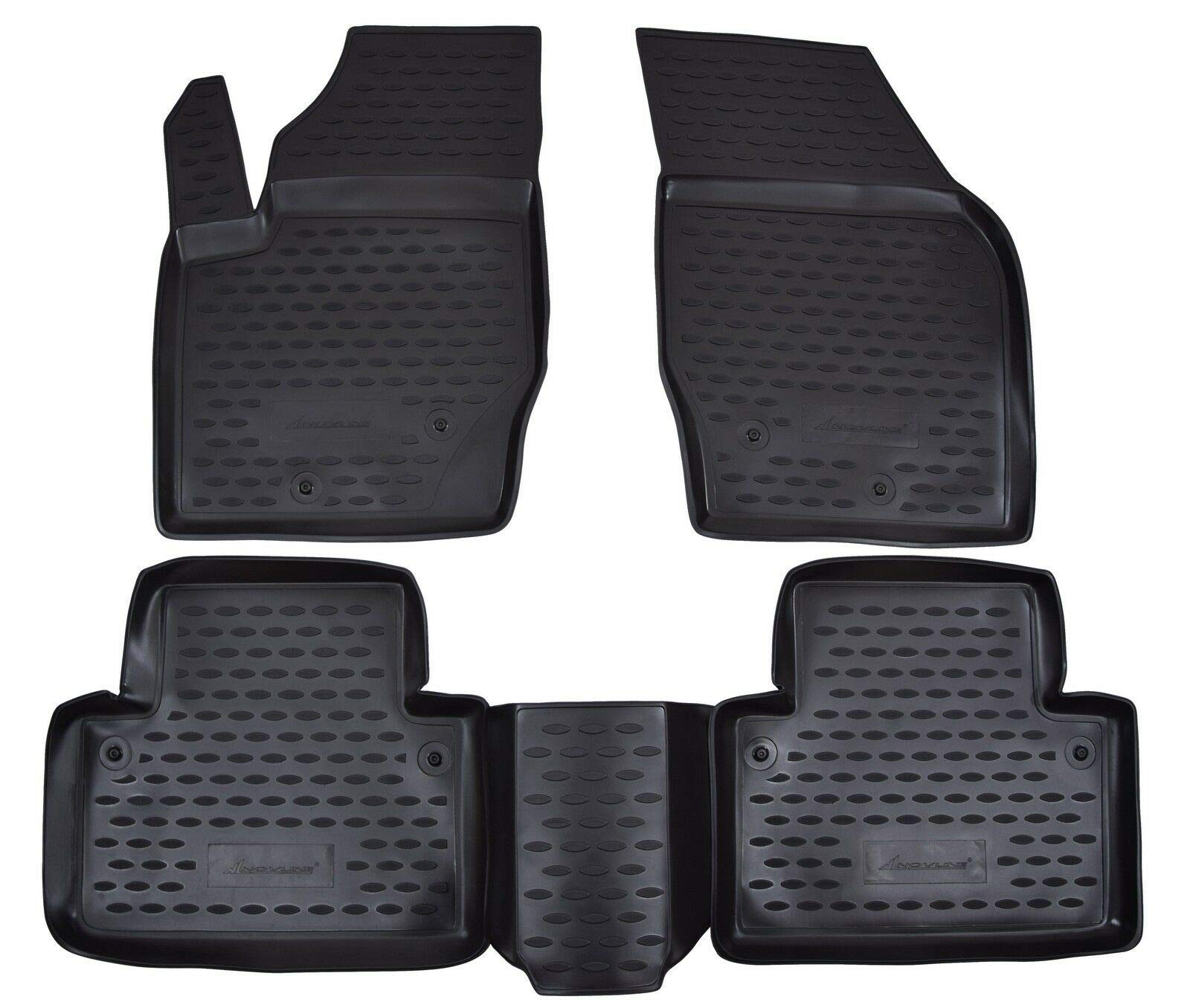 J&J AUTOMOTIVE 3D Gummimatten und Kofferraumwanne Set passend für Volvo XC-90 2002-2014, TPE Fußmatten Allwetter Passform rutschfest Geruchsneutral Schwarz
