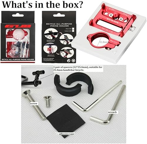 Miniatura 6 de GUB Soporte de teléfono para bicicleta, soporte universal para manubrio de bicicleta, abrazadera giratoria ajustable para bicicleta de montaña,