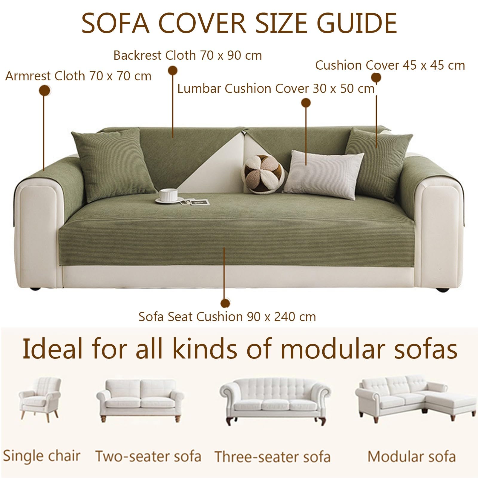 Genérico Funda De Sofá Universal Impermeable - Ajuste VersáTil para Varios Modelos - Manta Cubre Sofa Antideslizante(Brown,110x240cm)
