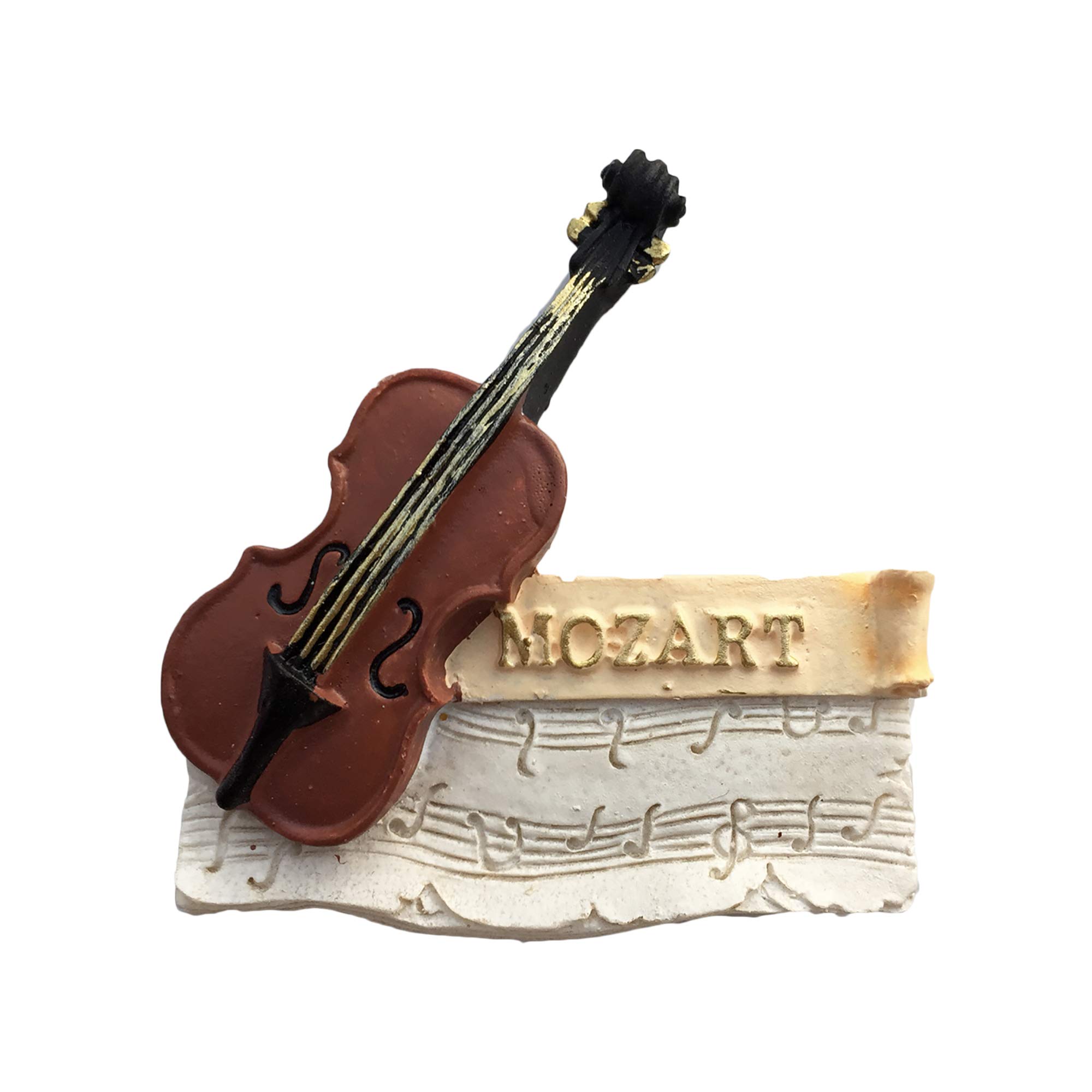 Wedarego Mozart Austria 3D Violin Refrigerator Magnet Souvenir Resin Collection,Austria Fridge Magnet Gift Magnetic Sticker Home Kitchen Decoration