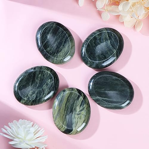 Miniatura 8 de Artistone Juego de 2 piedras de sangre africanas para el pulgar, piedras curativas naturales pulidas para chakras, para aliviar el estrés, la