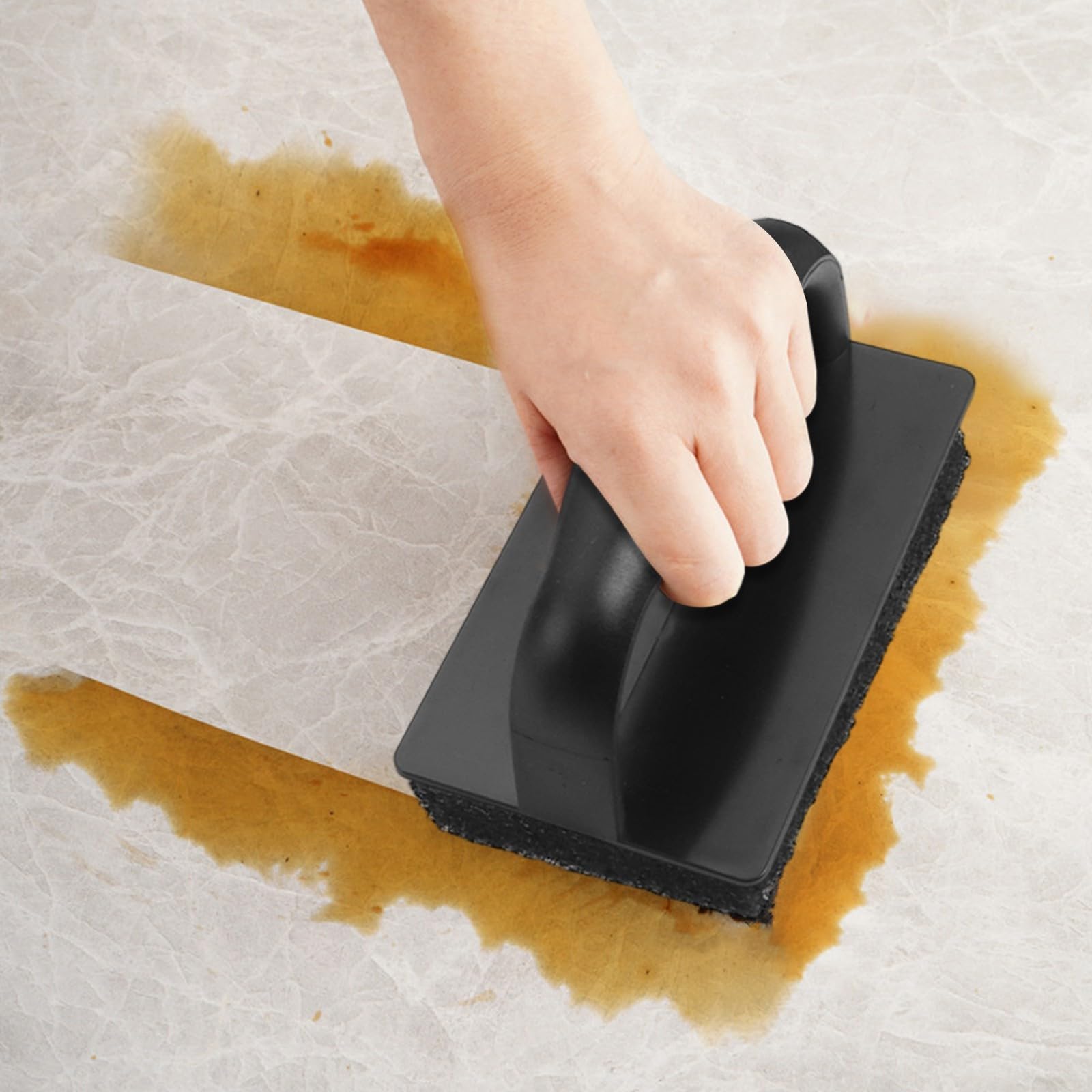 Kit de limpieza de plancha con raspador de acero inoxidable y cepillo compuesto para parrillas planas, sartenes y superficies de cocción de acero inoxidable