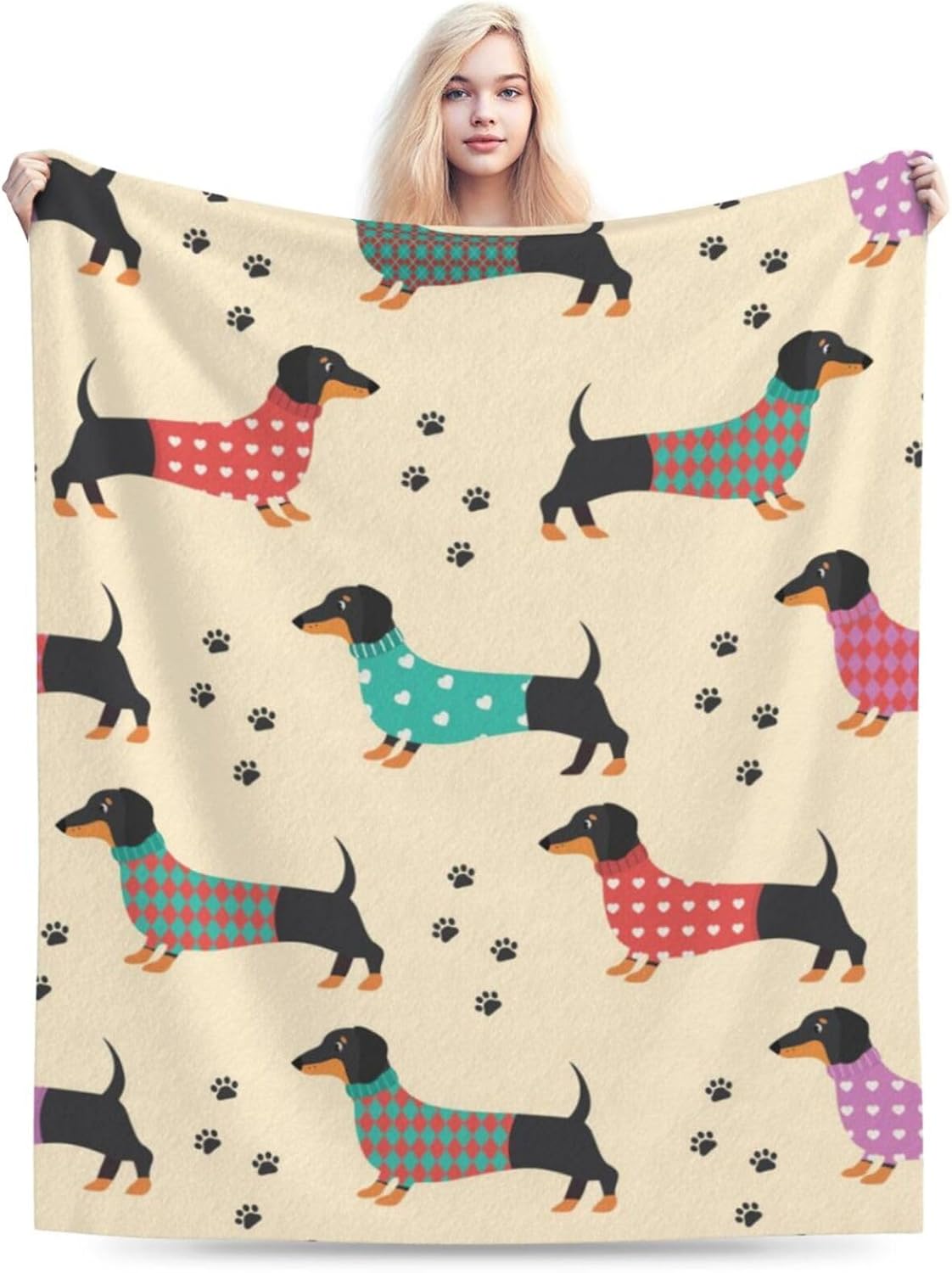Dachshund Blanket Soft Plush Fleece Throw Blankets Cozy Fuzzy Dachshund Stuff Bedding Gifts for Women Girls Boys Kids Adults 40"X50" - Image 3