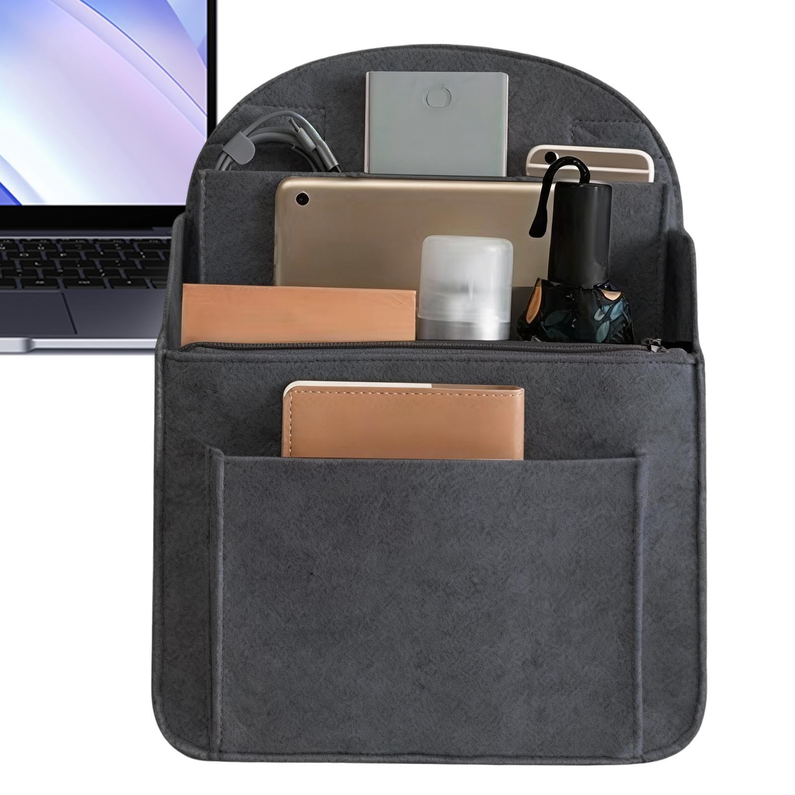 Inserto organizer per borse, adatto a varie borse, piccolo/grande, organizer per zaino in feltro, divisore per borse piccole, facile da trasportare, per campeggio, palestra, viaggi, pendolarismo