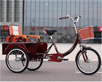 Adult Tricycle Cargo Bike - Comfortable Cruiser Bike with Folding Passenger Seat - Perfect for Shopping - Easy Installation