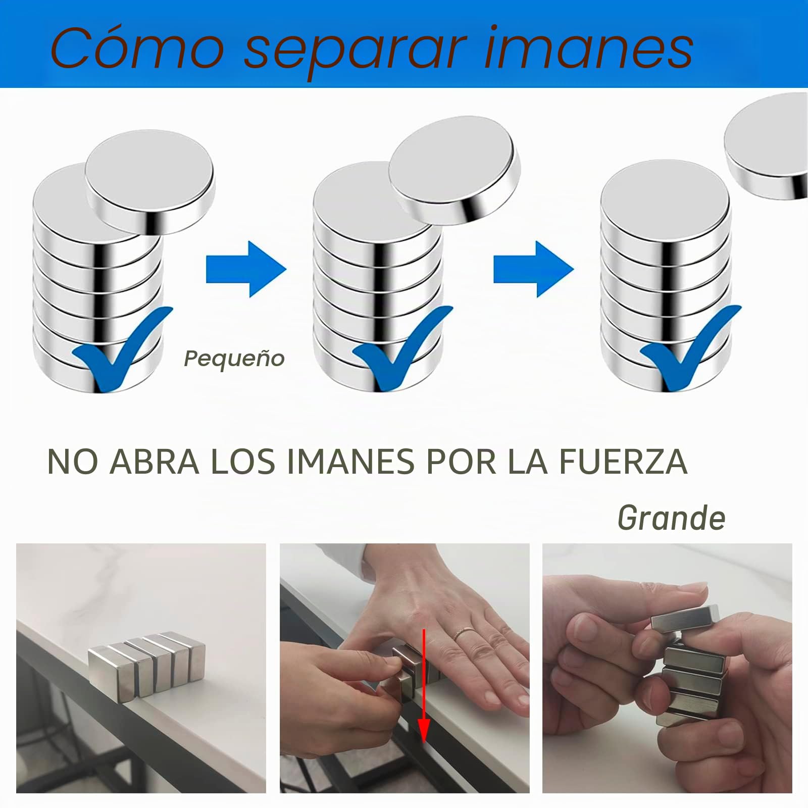 Realth Imanes de Neodimio fuertes Imanes para Pizarra rectangulares de tierras Paquete de 5 para nevera Puerta de ducha Almacén Trabajo u oficina Proyecto de ciencia Enseñanza Artesanía DIY (MC728)