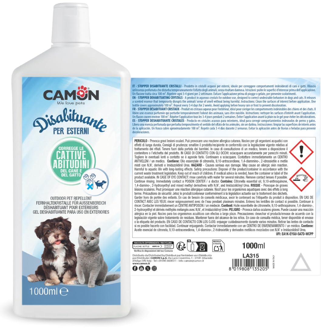 Camon S.p.A. - Disabituante per esterni 1000 ml repellente cani e gatti