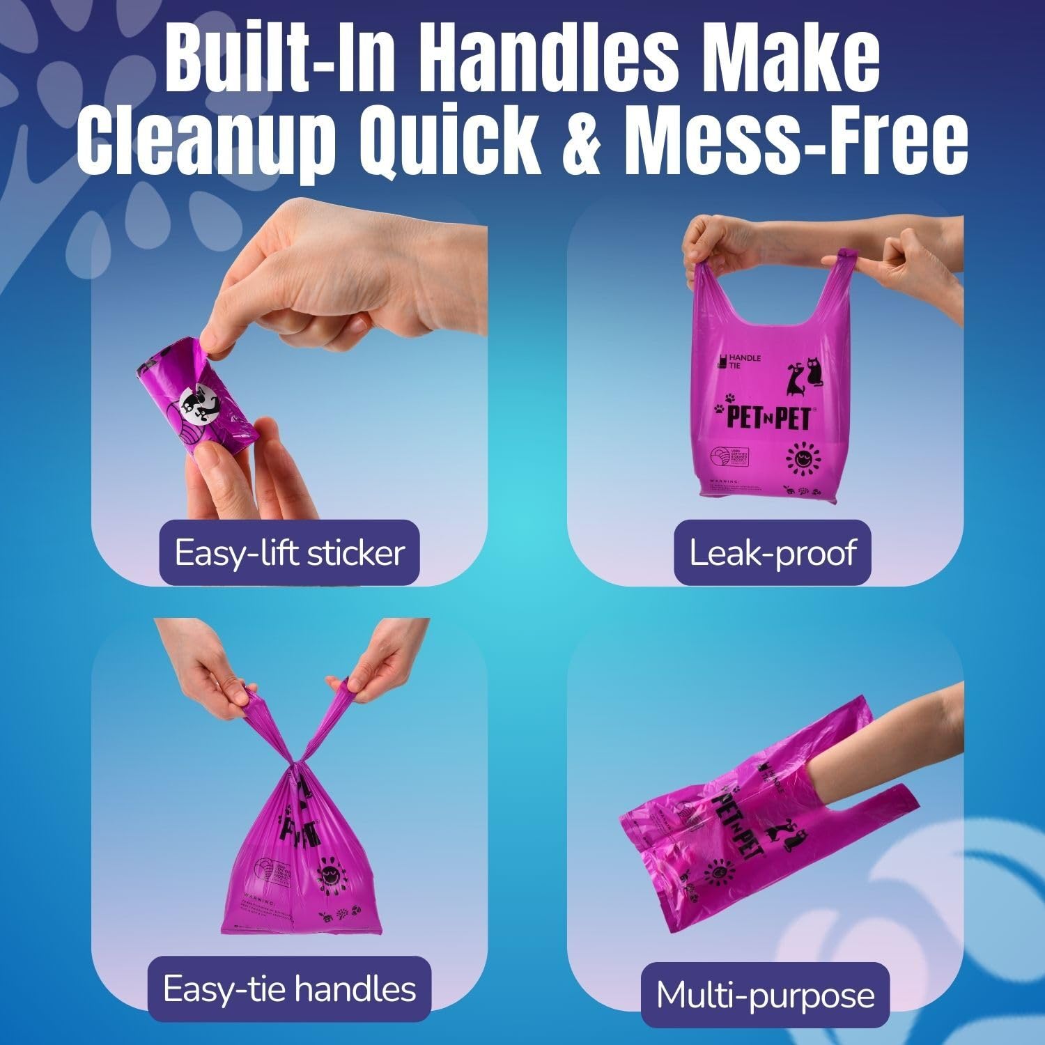 PET N PET, Dog Poop Bags on Refill Rolls with Tie Handles USDA 41% Plant-Based Lavender Scented 210 Count - Image 2