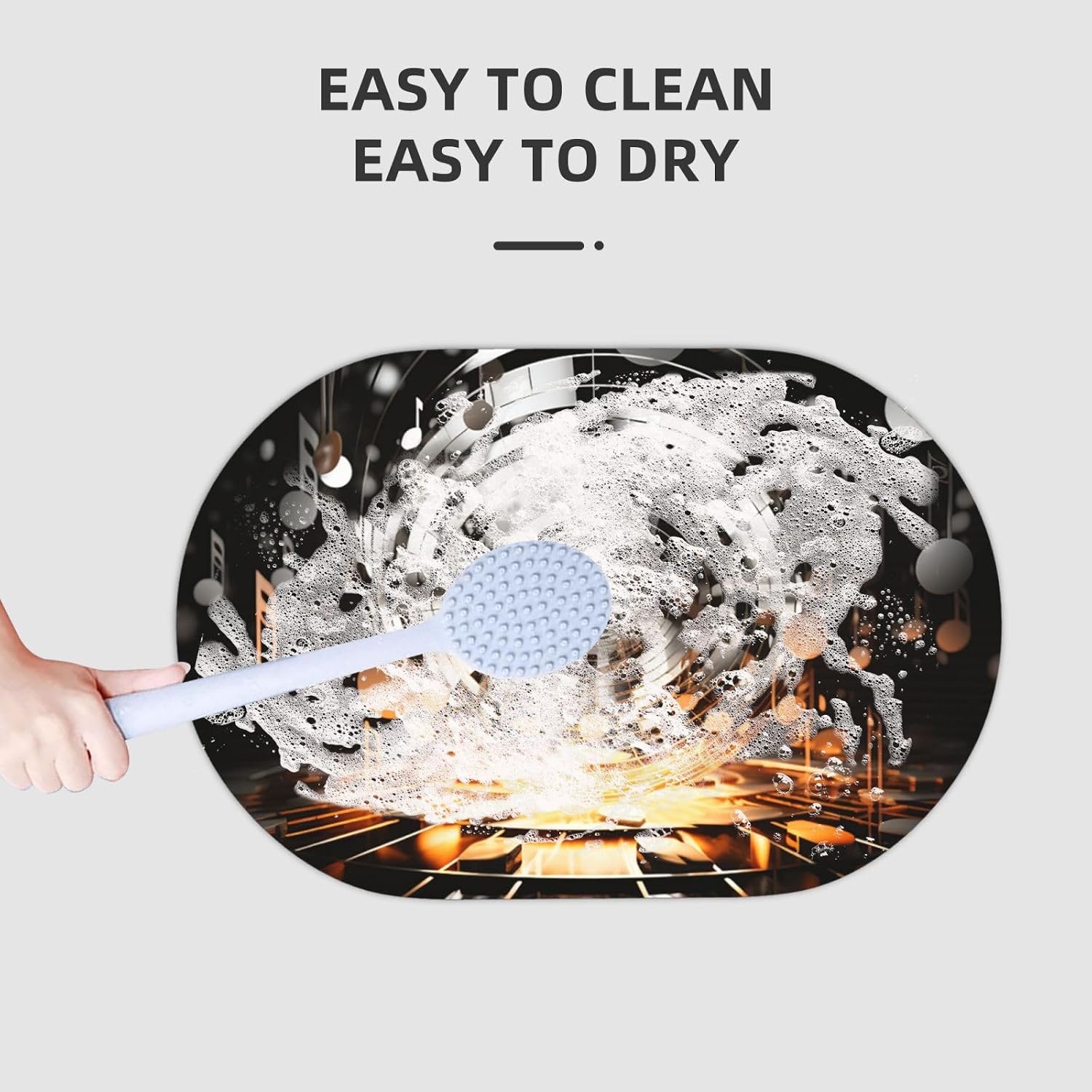 Musical Theme Music Clefs Diatomaceous Earth Bath Mat Soft Bathtub Mat Rugs Non Slip-Super Absorbent Bathroom Floor Mat Quick Dry Diatomaceous Bath Mats for Bathroom 23.6 X 15.7 Inches