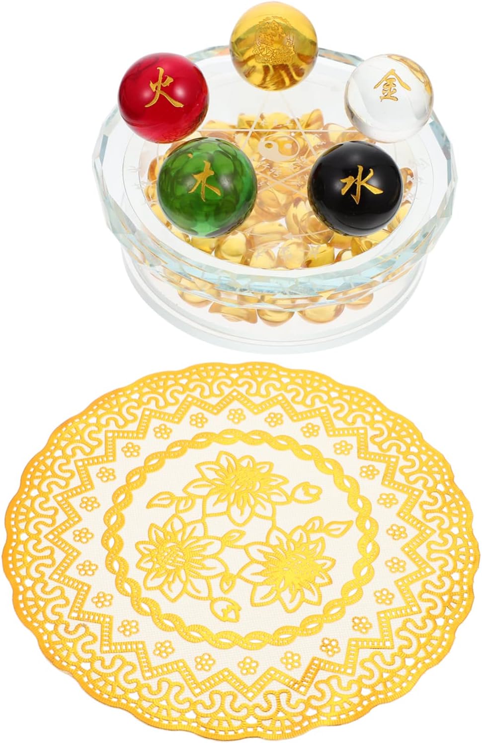 PRETYZOOM Crystals Decor Lucky Ingot Case Decorative Balls Home Fortune Decor Adornment