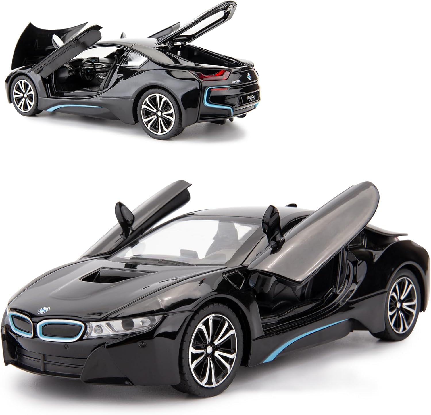 AEXONIZ BMW i8 Die-Cast Model Car for Kids 1:24 Scale with Openable Doors & Pull-Back Action,Premium Toy Gift,Luxury car Toy for Kids(Black-Pack of 1)-image-20